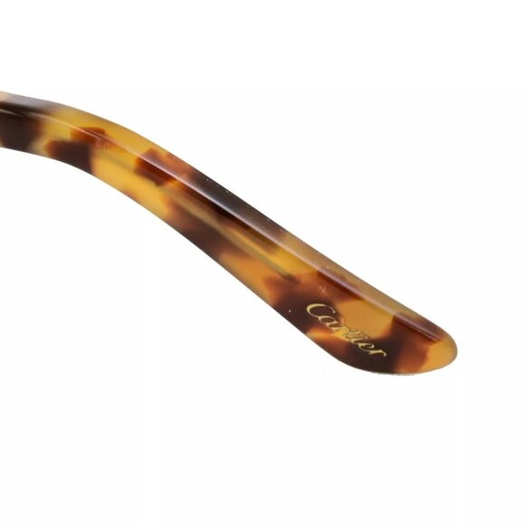 CARTIER Logos Trinity Glasses Eye Wear Plastic Gold Brown France 02YG890 - Picture 10 of 12